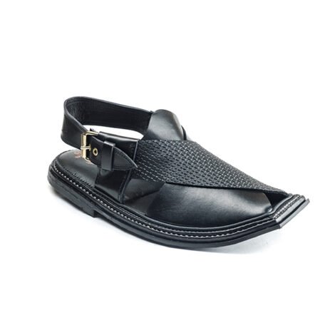 Modern Charsadda Chappal Mesh Black