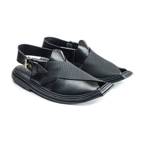 Modern Charsadda Chappal Mesh Black - Image 4