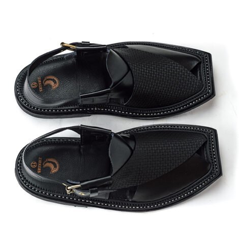 Modern Charsadda Chappal Mesh Black - Image 2