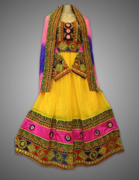 Zalanda Yellow Afghan Kuchi Dress with Frock