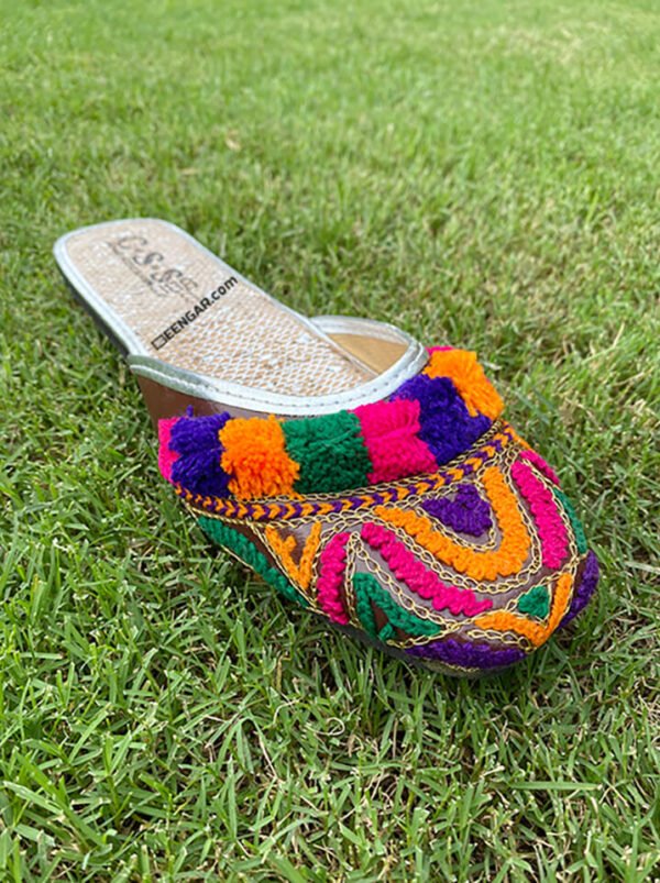 Rainbow Flat Ladies Khussa Shoes