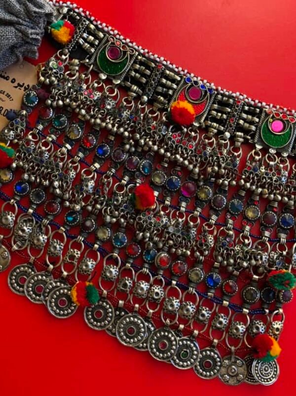 Berry Vintage Afghan Necklace