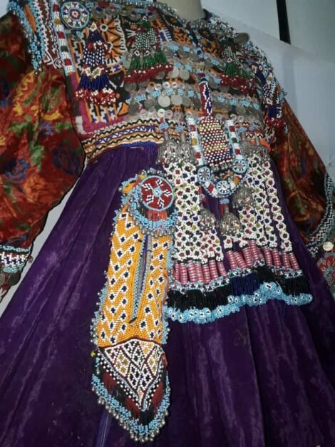 Afghan Kuchi Purple Vintage Dress - Image 2