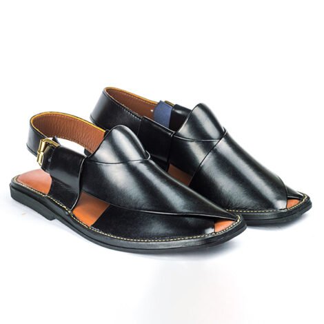 Zalmi Peshawari Chappal Black Round - Image 2