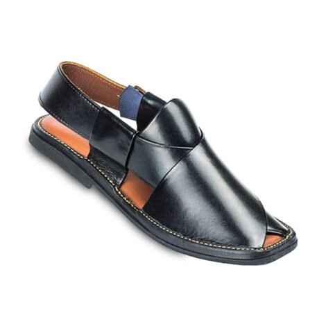 Zalmi Peshawari Chappal Black Round - Image 3