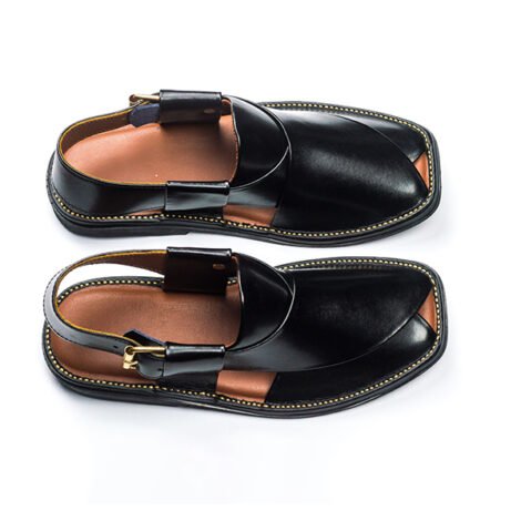 Zalmi Peshawari Chappal Black Round - Image 5