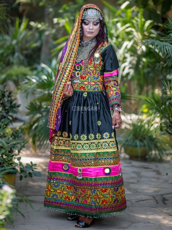 Deep Multi Colored Kuchi Dress