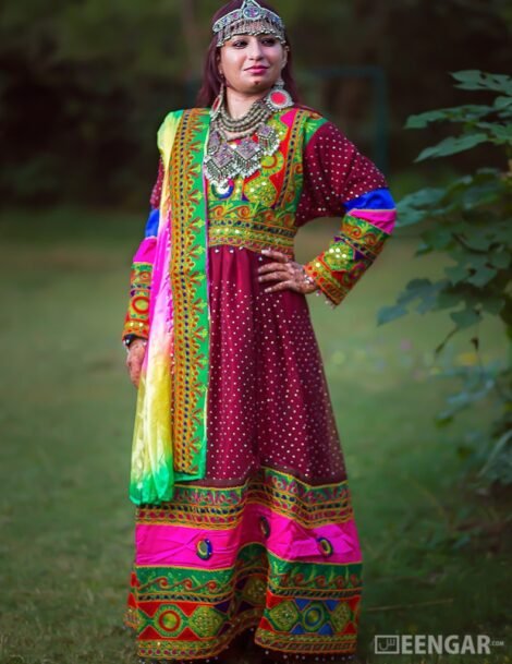 Deep Purple Full-Length Afghani Dress - Image 2