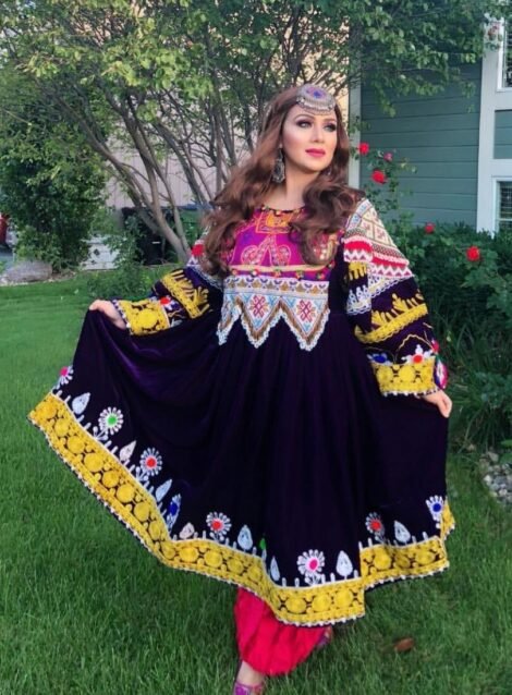 Magenta Afghan Dress