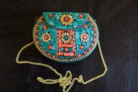 Turquoise Mosaic Clutch