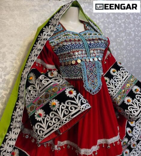 Traditional Kuchi Multi Frock Dress - Image 2