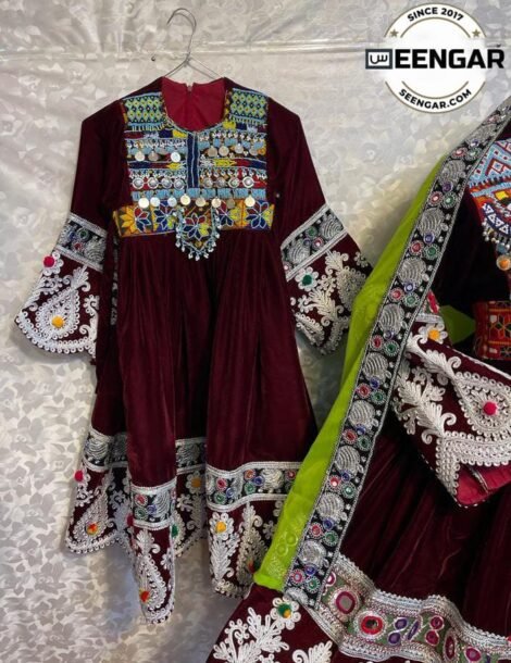 Libas E Sharbati Multi Frock Kuchi Dress - Image 3